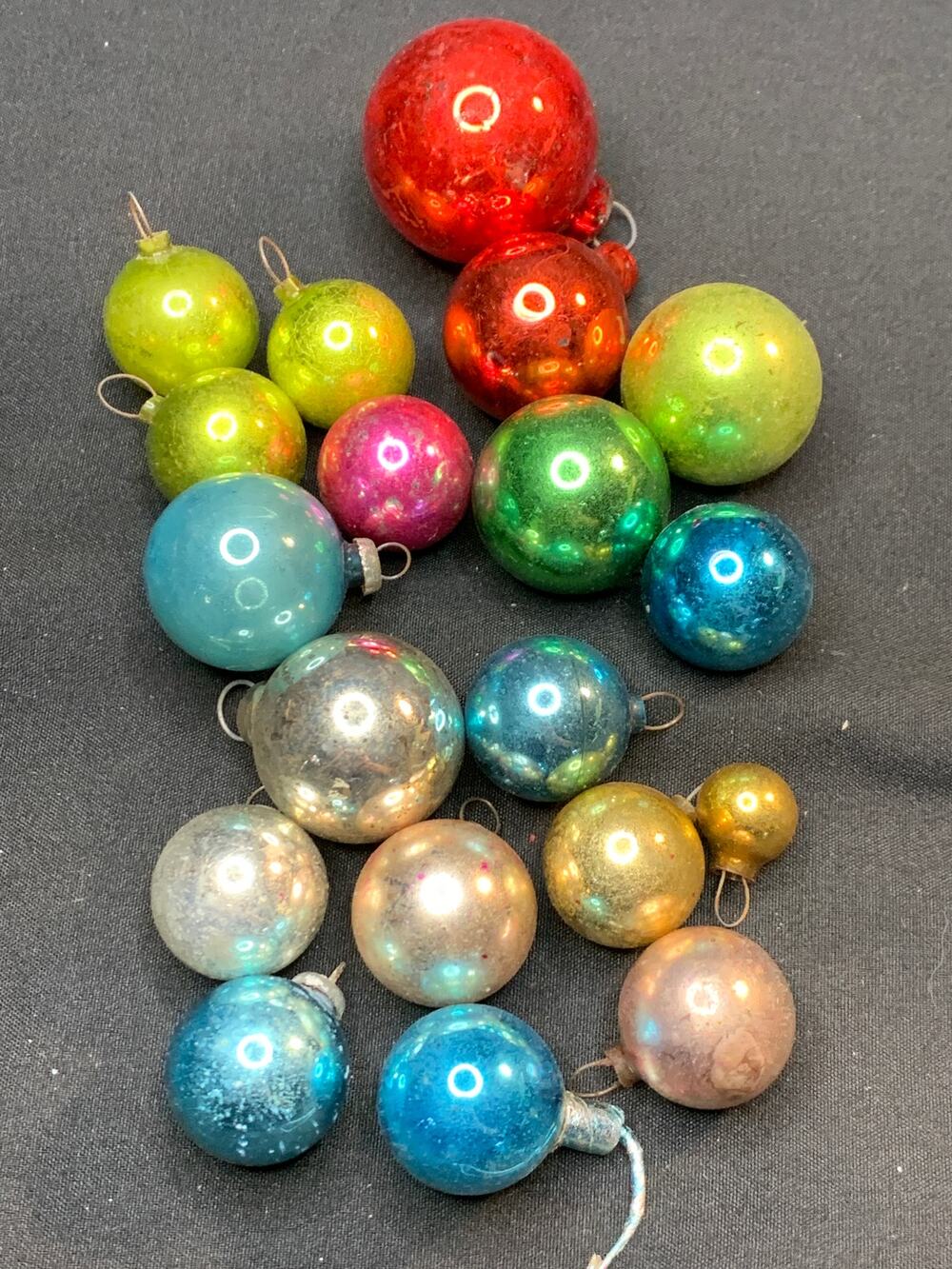 Vintage Mini Glass Christmas Ball Ornaments Mixed Lot 19 West Germany